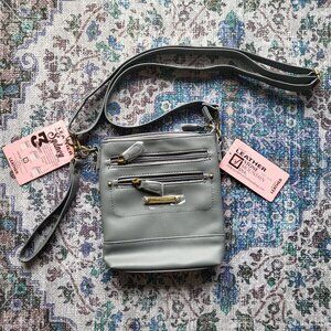 Stone Mountain Sydney 3 in 1 Leather Crossbody Bag Gray